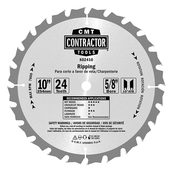 ITK Contractor ripping circular saw blades